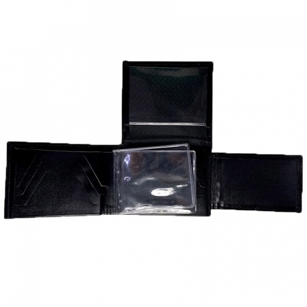 Carteira em Couro Legítimo com Brasão Praticante de Airsoft