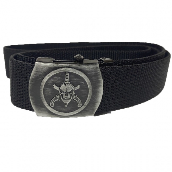 Cinto Social Fino Em Nylon - Caveira / Bope
