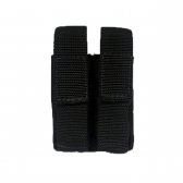 Porta Carregador Duplo Em Nylon Preto - Fechamento em Velcro