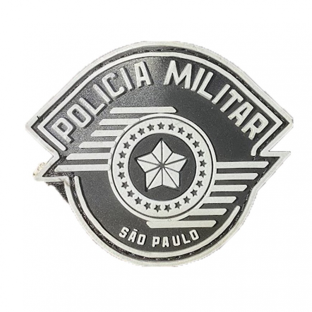 Patch Emborrachado Brasão PMESP - Com Velcro