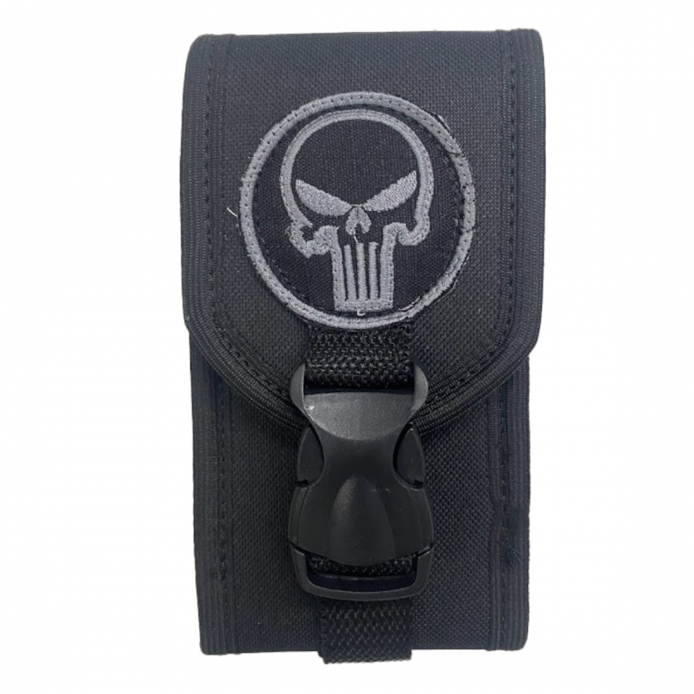 Porta Celular Tático Militar Em Nylon Com Bordado - Punisher