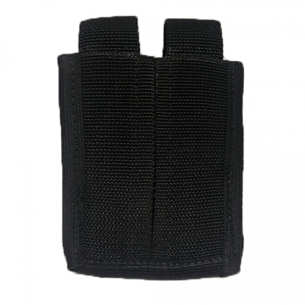 Porta Carregador Duplo Em Nylon Preto - Fechamento em Velcro