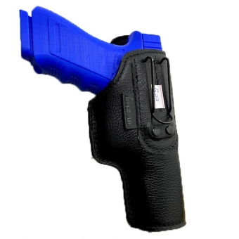 Coldre Velado Saque Rápido Para Glock G22 Couro C/ Neoprene