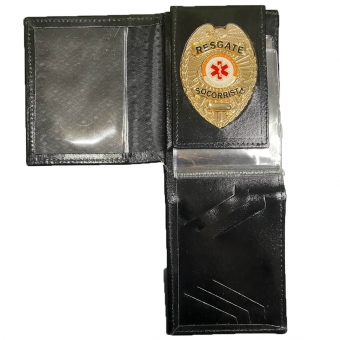 Carteira em Couro Legítimo com Brasão SAMU/ Socorrista