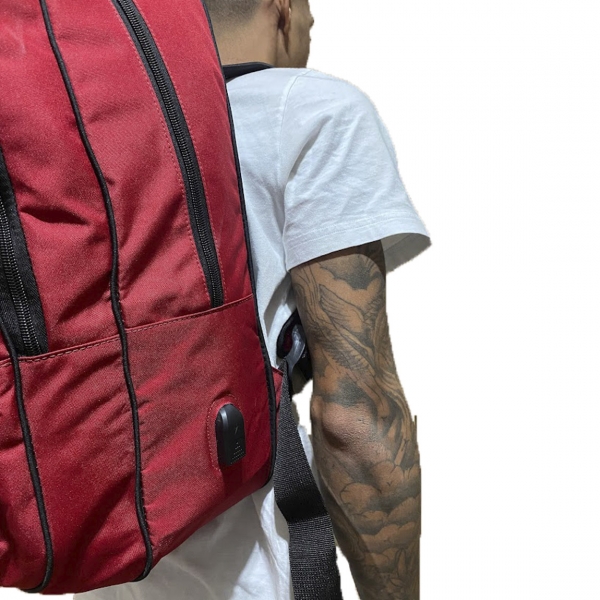 Mochila Tática em Oxford  Bordado Bombeiro Civil - Vermelha