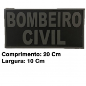 Patch Emborrachado BOMBEIRO CIVIL P/ Costas de Colete Tático