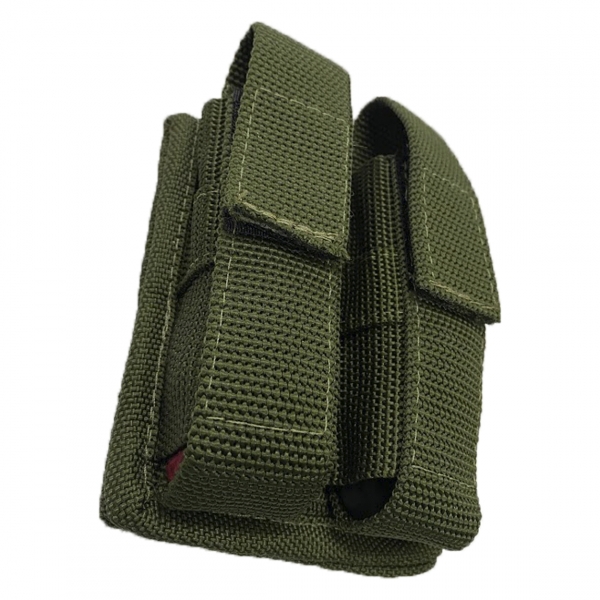 Porta Carregador Duplo Em Nylon Preto - Fechamento em Velcro