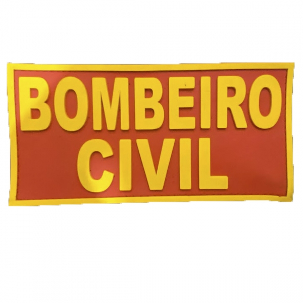 Patch Emborrachado BOMBEIRO CIVIL P/ Costas de Colete Tático