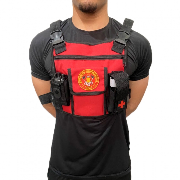 Pochete De Peito Para Bombeiro Civil - Com Porta Acessórios