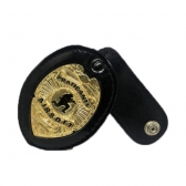 Distintivo em Couro com Corrente para Praticante de Airsoft