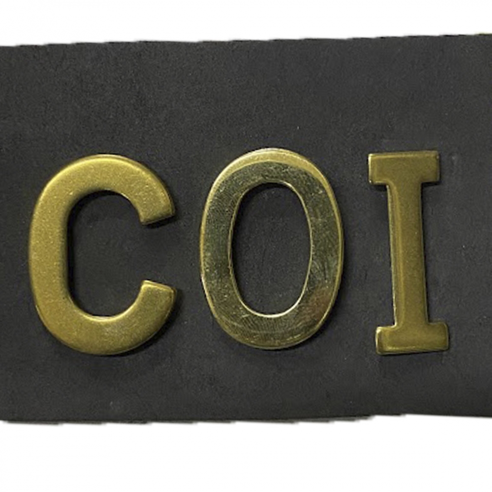 Conjunto de Letras para Braçal em Latão Polido 3 CM - COI
