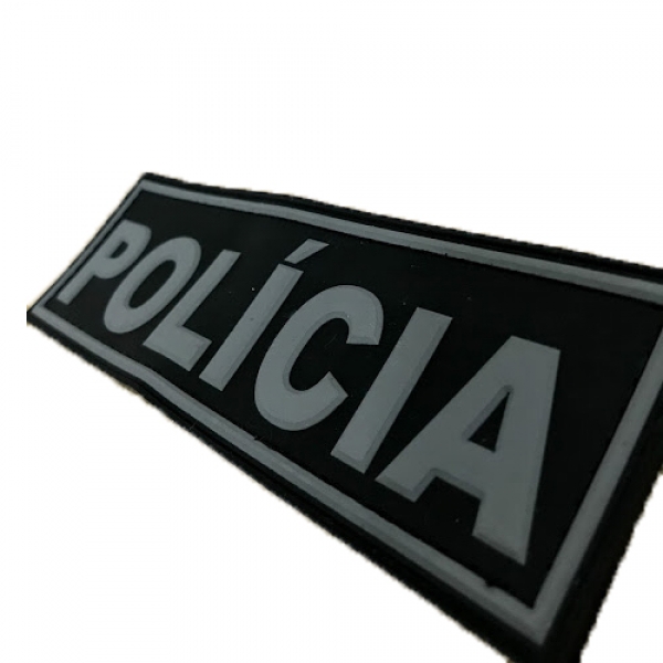 Patch Emborrachado para Bornal Tático POLICIA - Com Velcro
