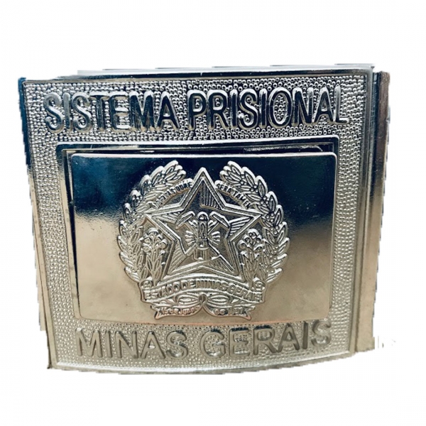 Fivela Tática Quadrada em Metal - SISTEMA PRISIONAL MG