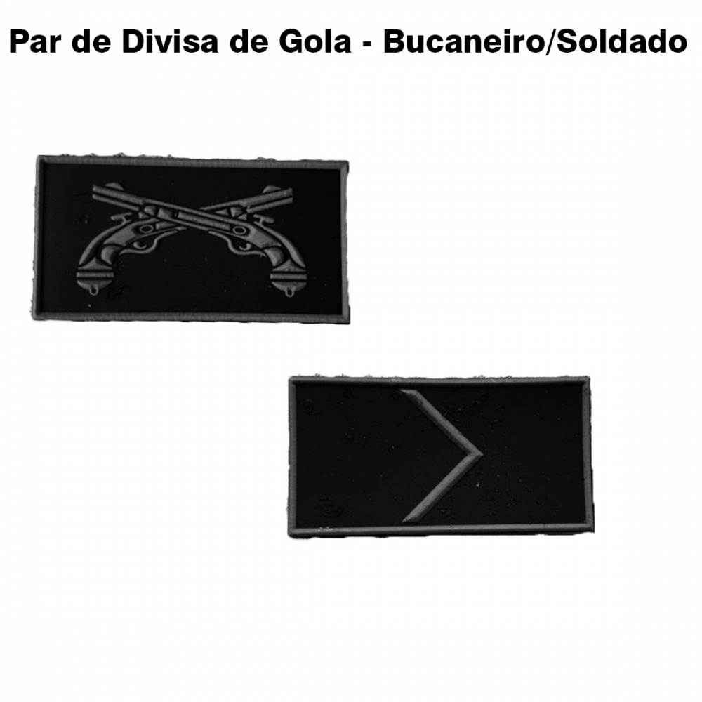 Par de Divisa de Gola 1 Bucaneiro e 1 Soldado - Emborrachado