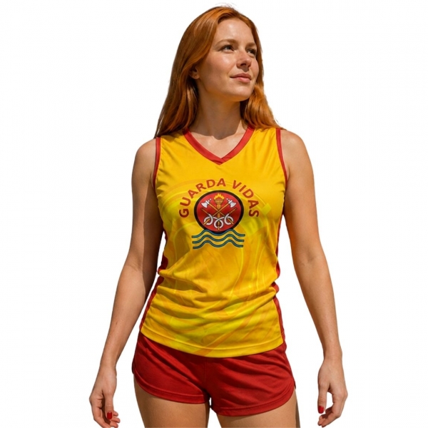 Regata Guarda Vidas Dryfit Com Marca D´agua - Feminino