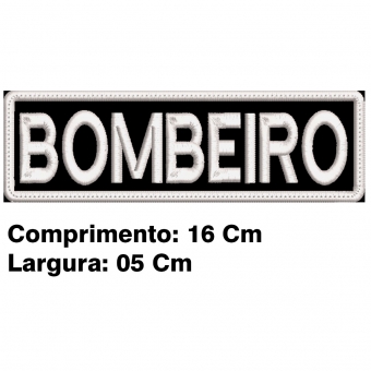 Patch Bordado para Bornal Tático 16 Cm por 5 Cm - BOMBEIRO