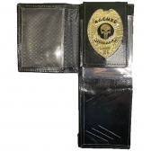 Carteira em Couro Legítimo com Brasão Vigilante Punisher