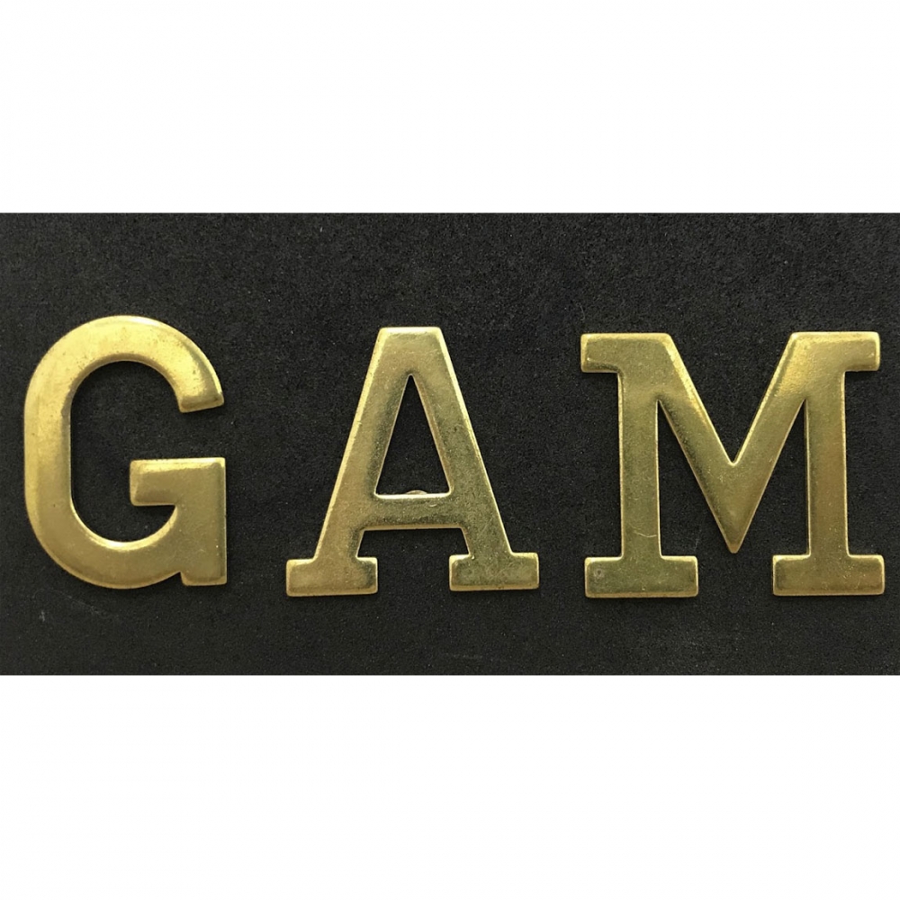 Conjunto de Letras para Braçal em Latão Polido 3 CM - GAM