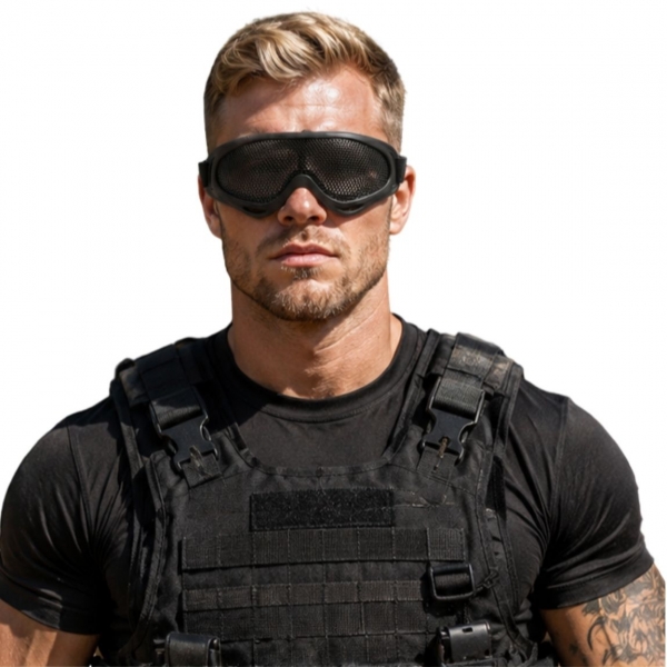 Óculos Tático Militar Ajustável Com Tela Abs Proteção