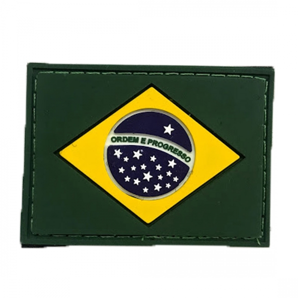 Patch Emborrachado Bandeira Do Brasil Colorida - Com Velcro