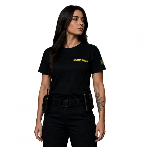 Camiseta Militar Estampada Em Algodão - Segurança