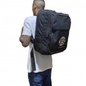 Mochila Tática em Oxford Com Bordado Bombeiro Civil - Preto