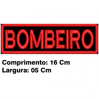 Patch Bordado para Bornal Tático 16 Cm por 5 Cm - BOMBEIRO