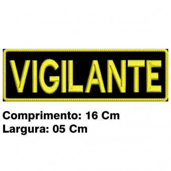 Patch Bordado Para Bornal Tático 16 Cm por 5 Cm - VIGILANTE