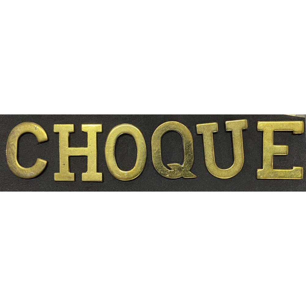 Conjunto de Letras para Braçal em Latão Polido 3 CM - CHOQUE