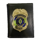 Carteira em Couro Legítimo com Brasão em Metal CAC