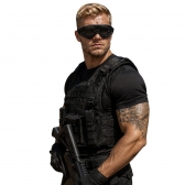 Óculos Tático Militar Ajustável Com Tela Abs Proteção