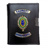 Carteira em Couro Legítimo com Brasão EB Exército Brasileiro
