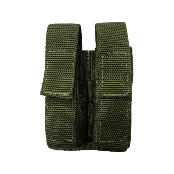 Porta Carregador Duplo Em Nylon Preto - Fechamento em Velcro