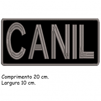Patch Bordado Para Costas de Colete 20 Cm por 10 Cm  - CANIL