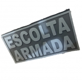 Patch Emborrachado ESCOLTA ARMADA P/ Costas de Colete Tático