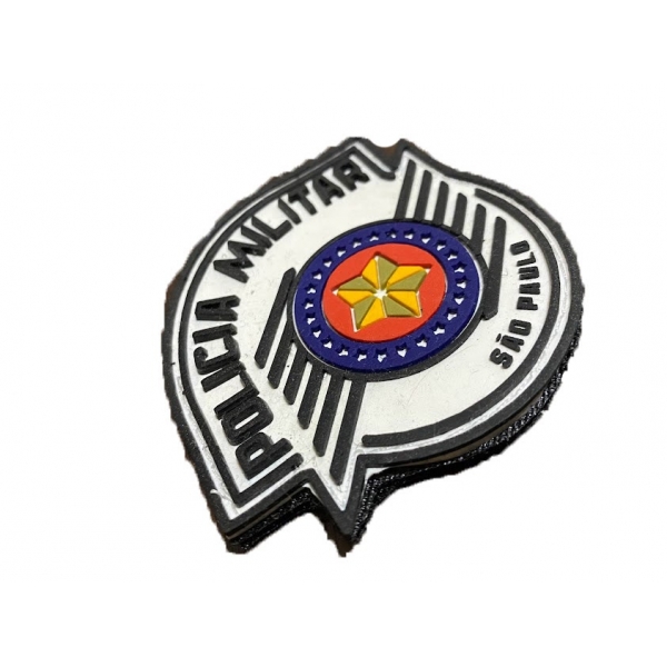 Patch Emborrachado Brasão PMESP - Com Velcro