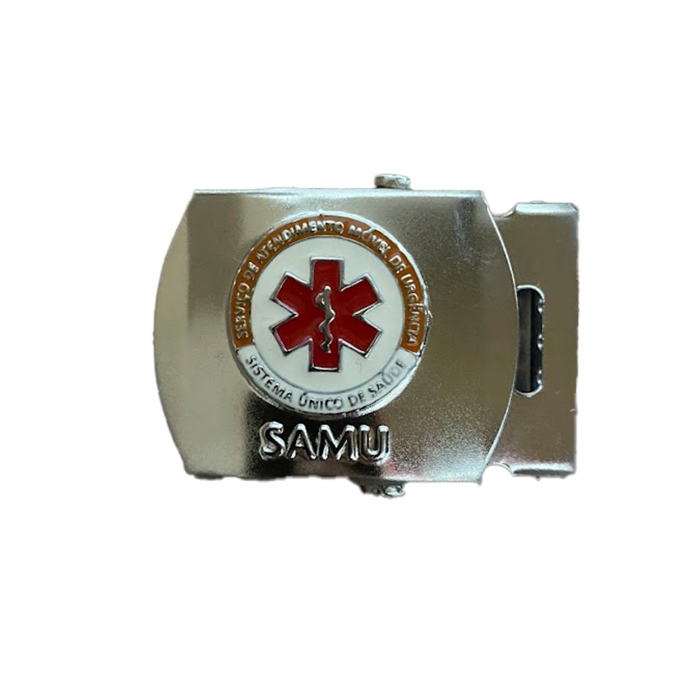 Fivela De Rolete em Metal Para Cinto Fino - SAMU 192
