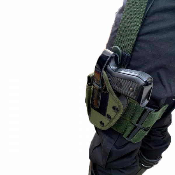 Coldre Tático De Perna Preto - Segurança- Vigilante- Escolta