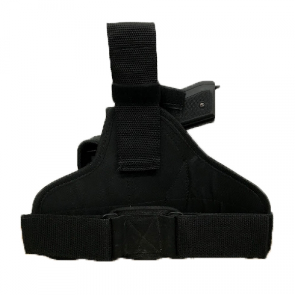 Coldre Tático De Perna Em Nylon Com Porta Carregador - 9 Mm