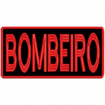 Patch Bordado para Costa de Colete 25 Cm por 10 Cm  BOMBEIRO