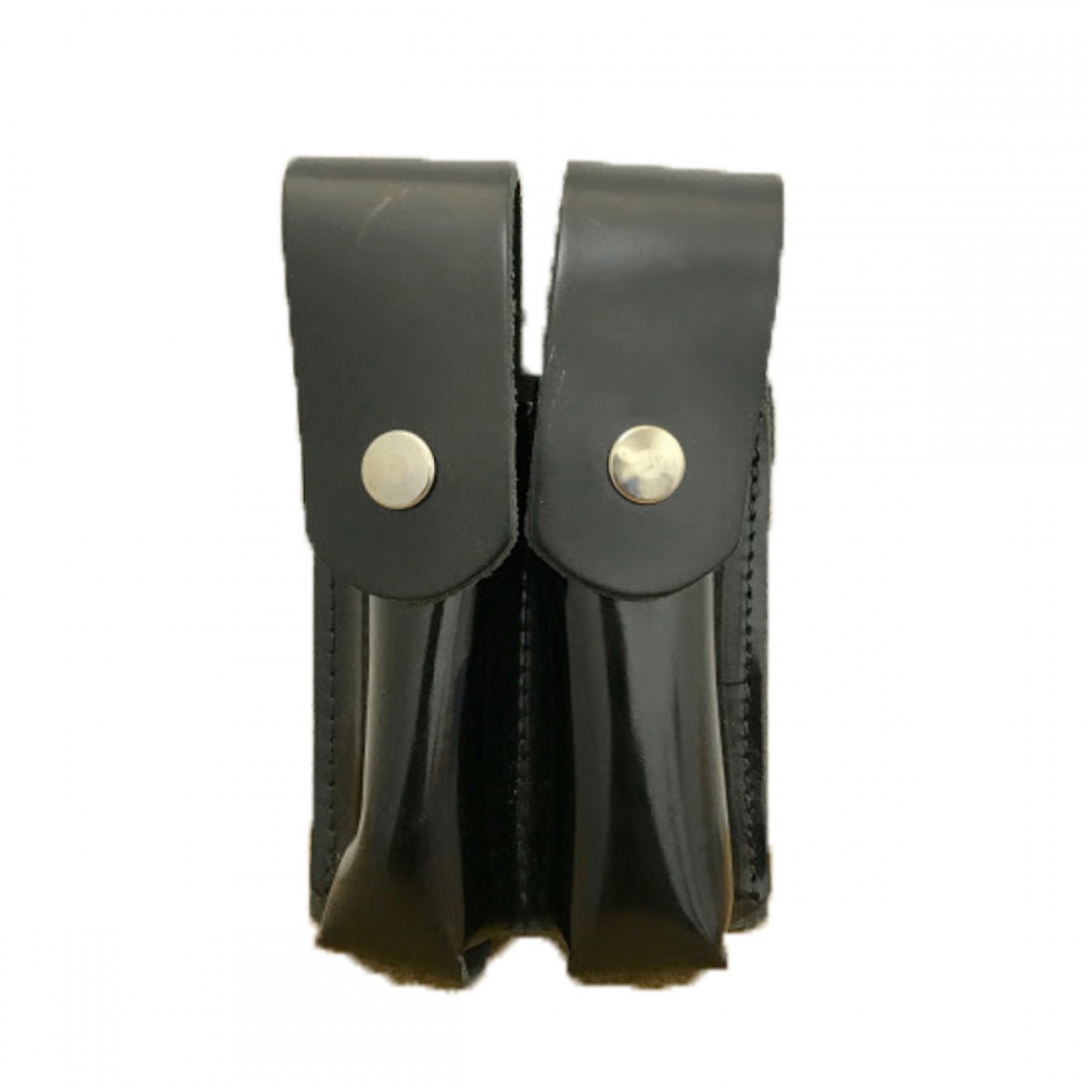 Porta Carregador Universal Duplo Couro Legítim Botão Cromado