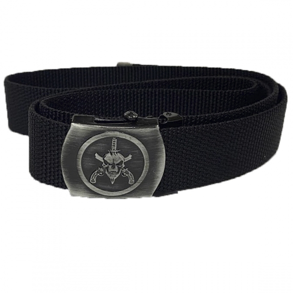 Cinto Social Fino Em Nylon - Caveira / Bope