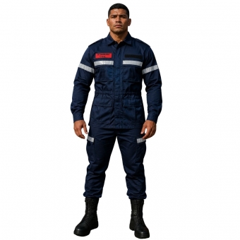 Farda Tática para Bombeiro Civil Manga Longa - Azul Marinho
