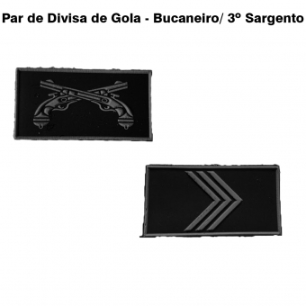 Par de Divisa de Gola 1 Bucaneiro e 1 3º SGT - Emborrachado
