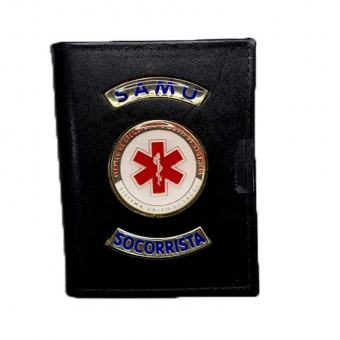 Carteira em Couro Legítimo com Emblema SAMU 192