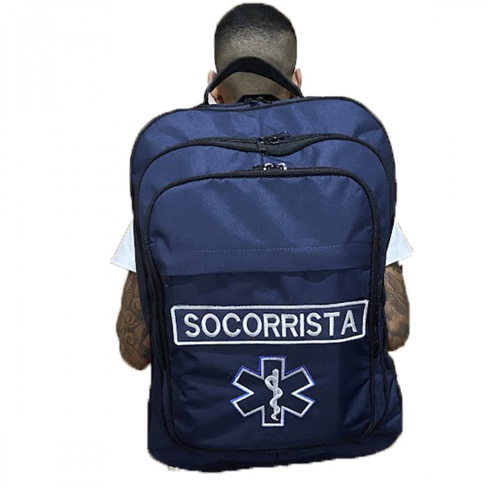 Mochila Tática Militar em Oxford com Bordados - SOCORRISTA