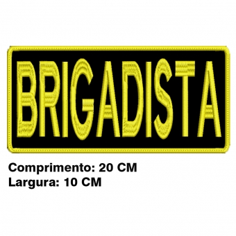 Patch Bordado P/ Costa de Colete 25 Cm por 10 Cm  BRIGADISTA