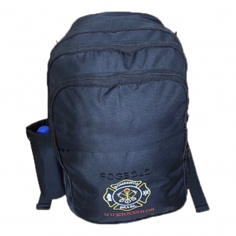 Mochila Tática em Oxford Com Bordado Bombeiro Civil - Preto