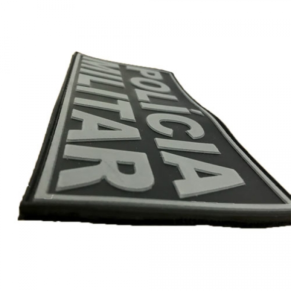 Patch Emborrachado POLICIA MILITAR - Costas de Colete Tático