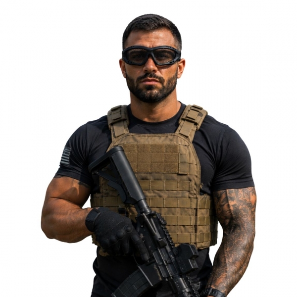 Óculos Tático Militar Ajustável Com Tela Abs Proteção